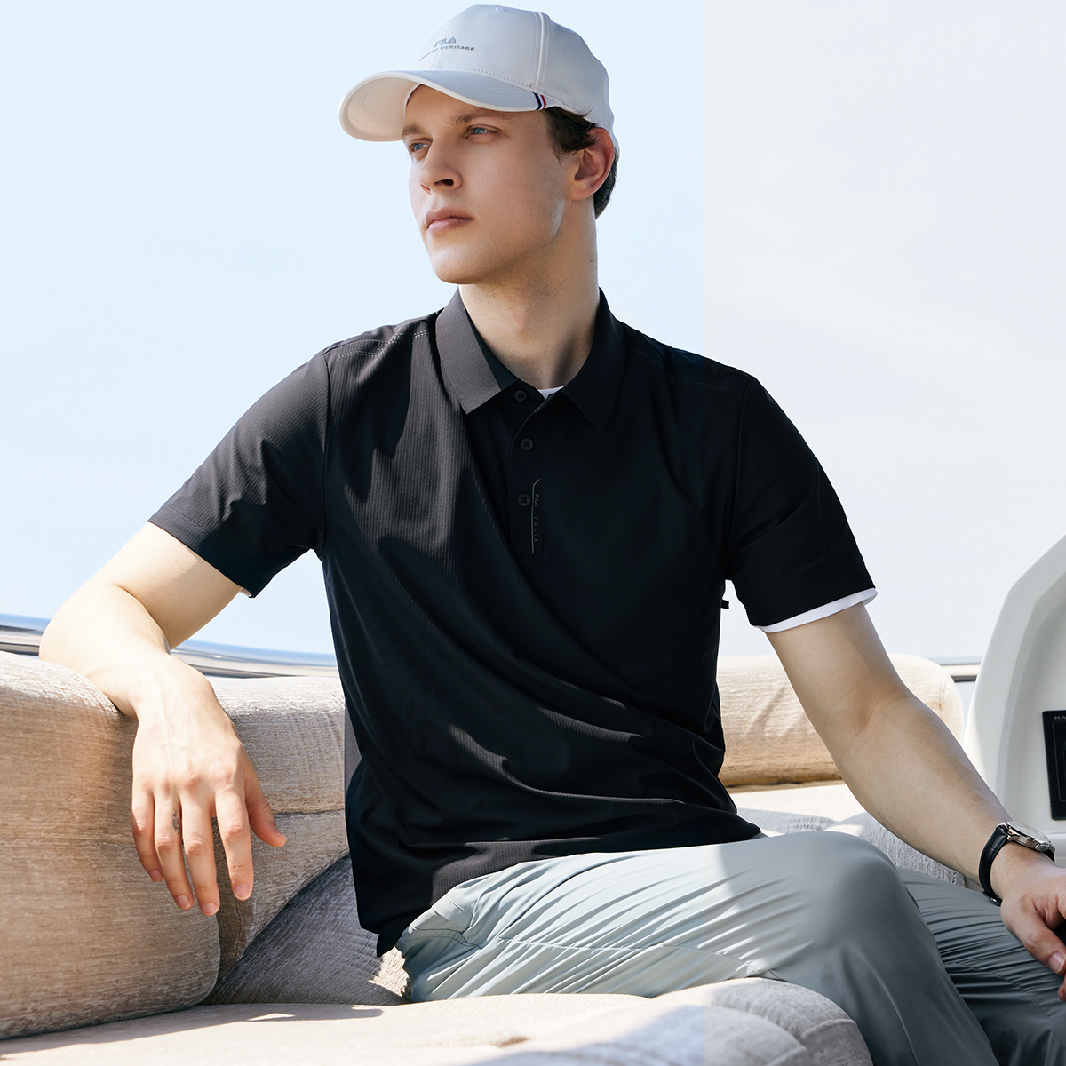 Men's high-end business breathable short sleeve POLO