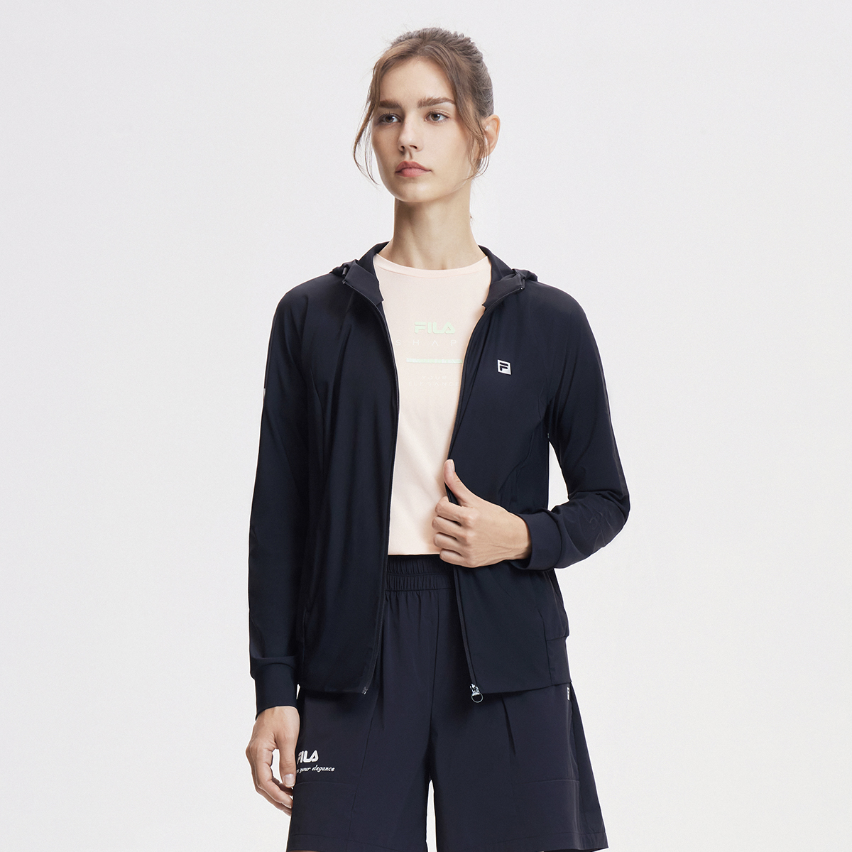 Women's off-court fitness moisture absorbent quick dry cool sunscreen knit coat