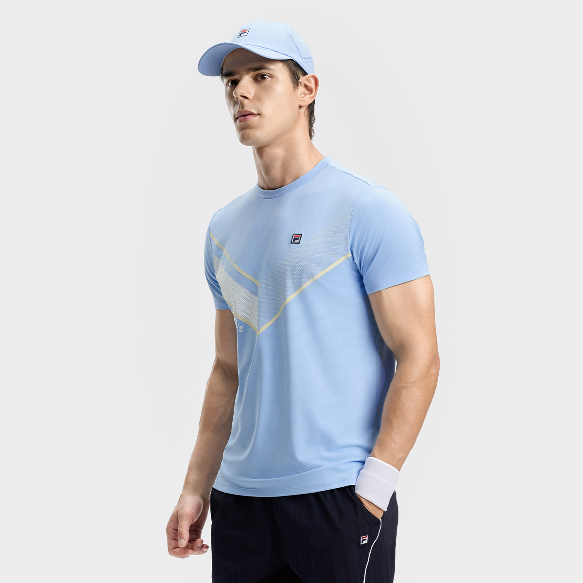 Men's court tennis dry short sleeve T-shirt