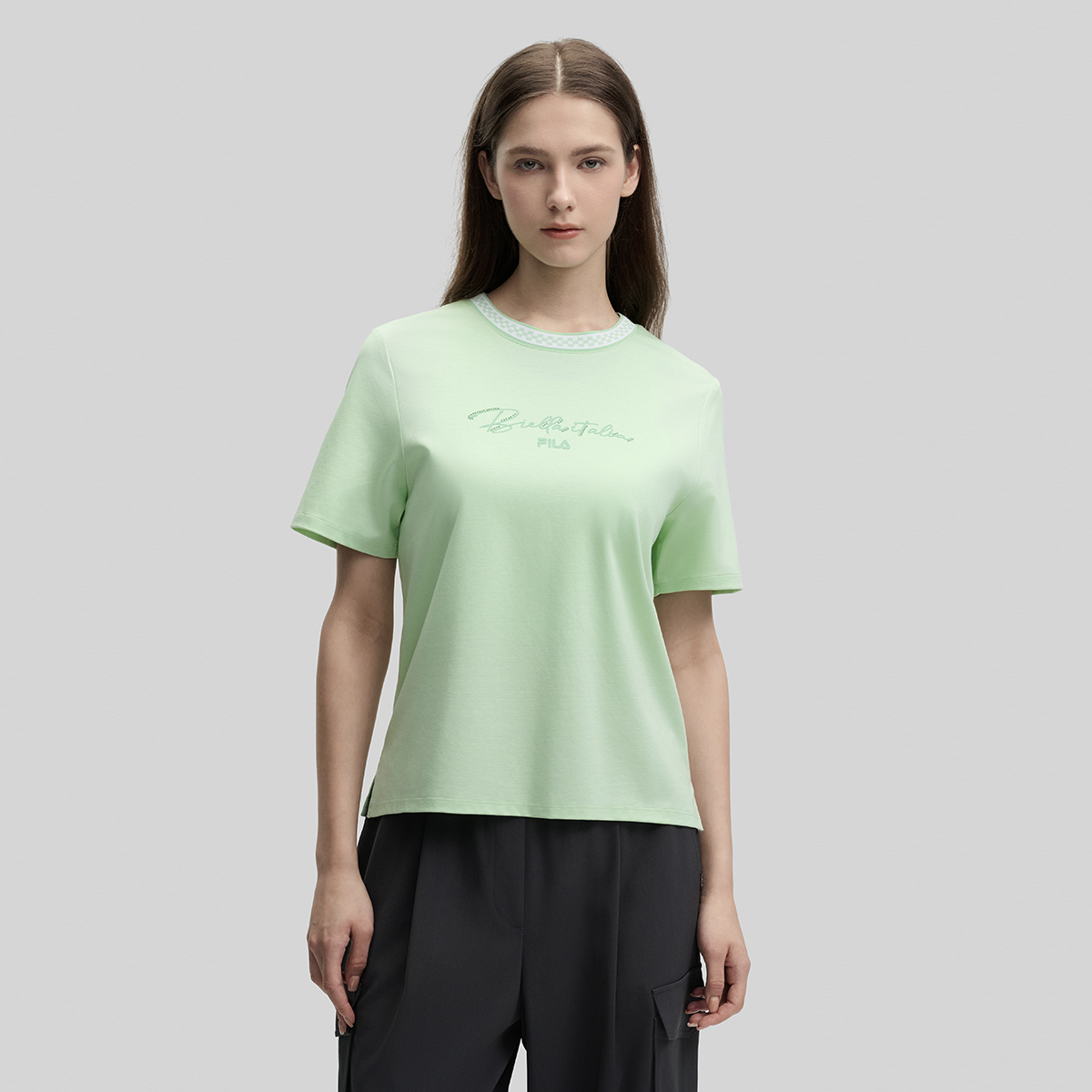 FILA EMERALD women's fashion casual and comfortable cotton short sleeve T-shirt