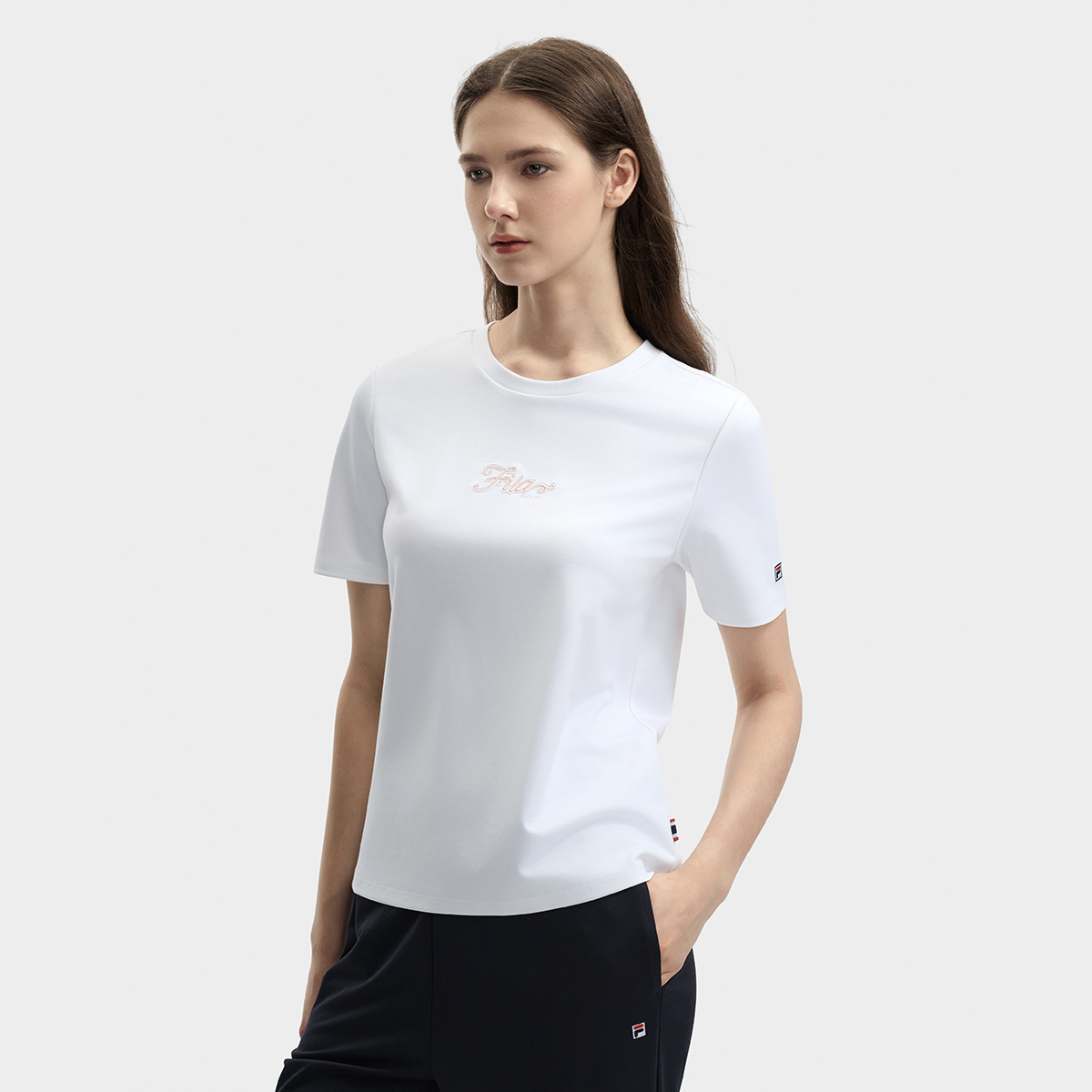 Women's classic business embroidered short sleeve T-shirt