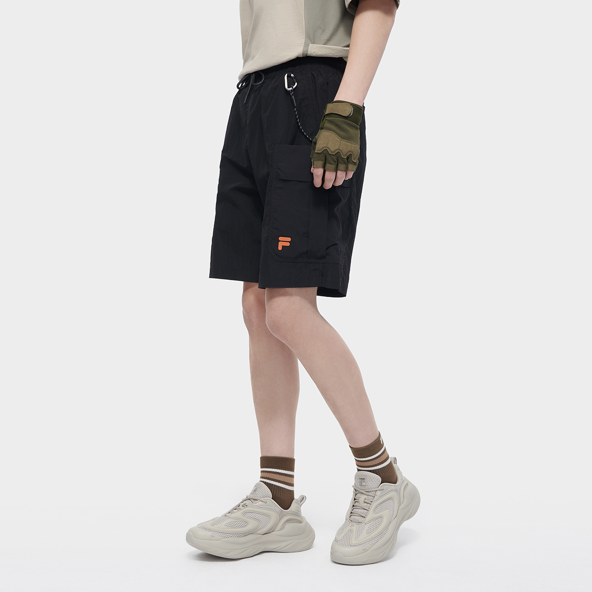 Men's fashion sports loose woven quarter pants