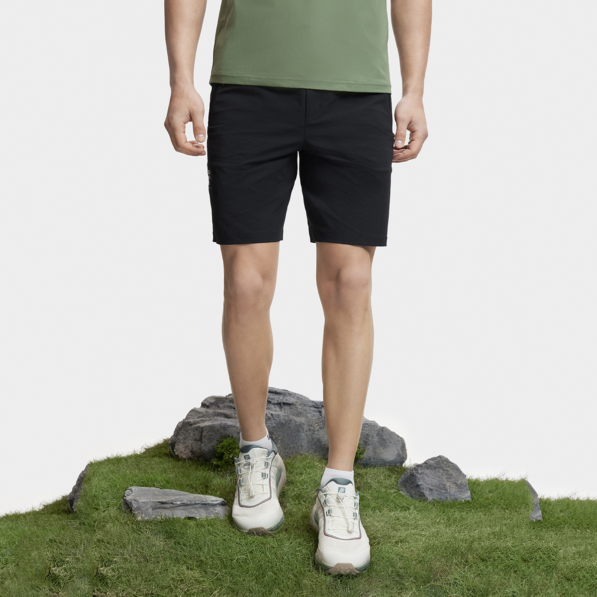 Men's professional sports woven quarter pants