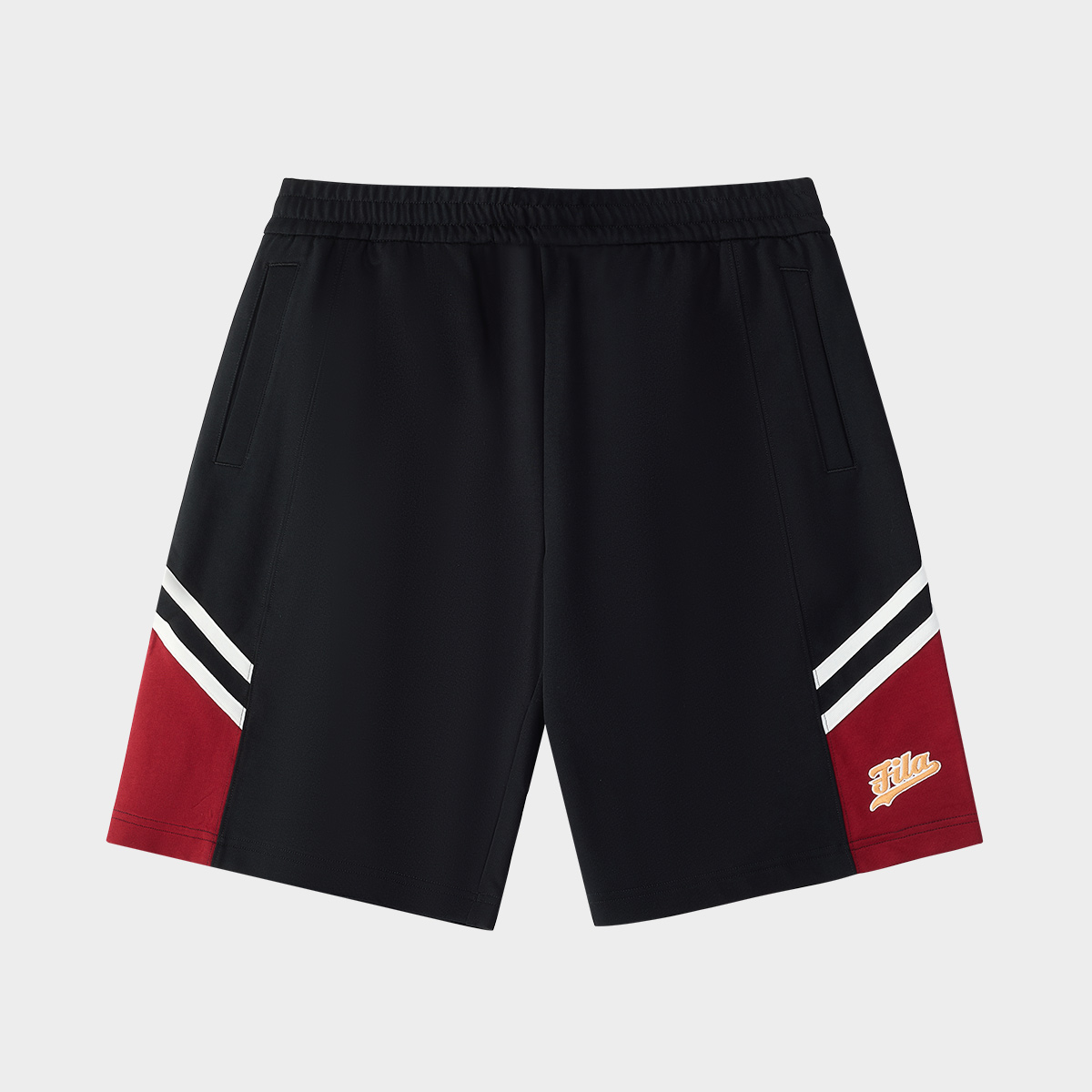 Men's trend sports matching color loose knit quarter pants