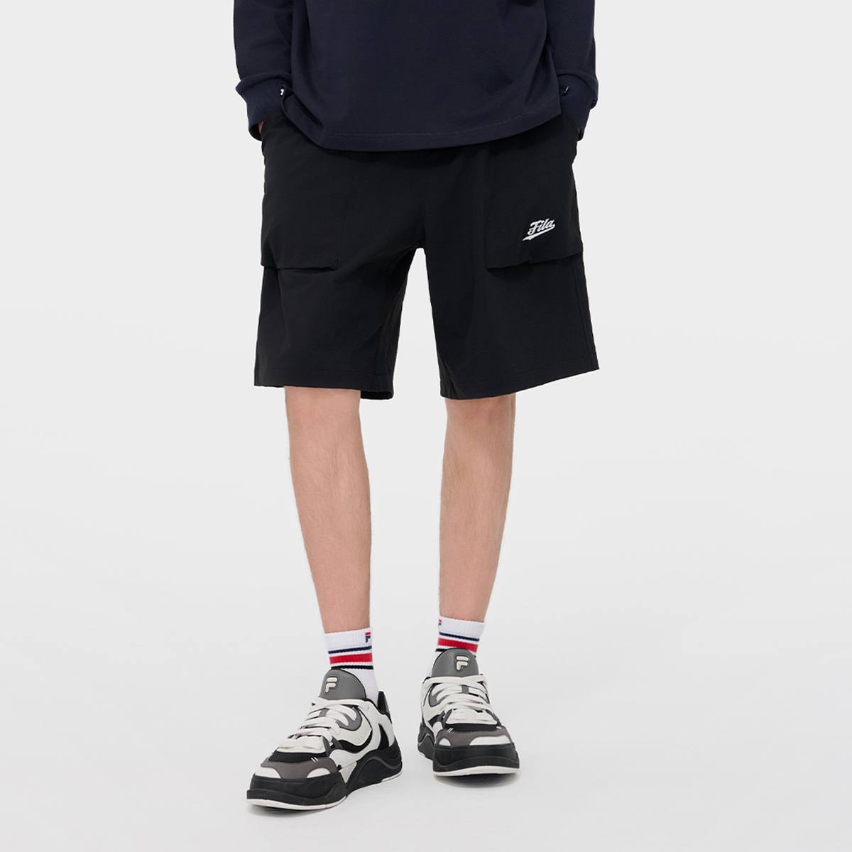 Men's fashion sports loose woven quarter pants