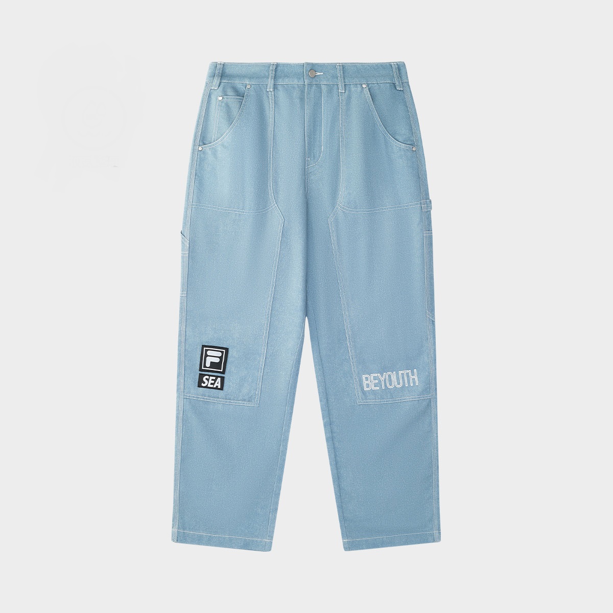 FILA X WIND AND SEA men's fashion sports loose woven trousers